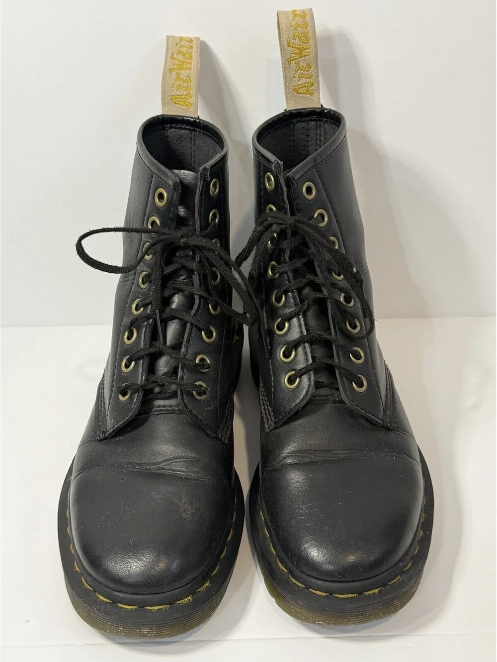 Dr. Doc Martens Men’s 7 Womens 8 Zavala Black Leather Combat Boots EU 39